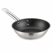 Glownary SS1 Series 7-Inch Stainless Steel Non-Stick Fry Pan with Aluminum-Clad Bottom, Excalibur Coating, Silver, Riveted Handle, Induction Ready, Commercial Grade