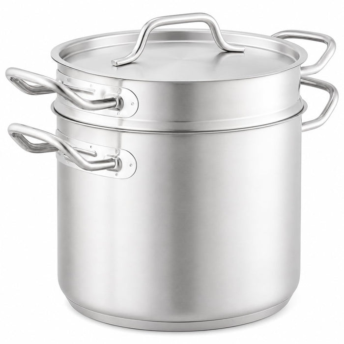 Glownary SS1 8 Qt. Stainless Steel Aluminum-Clad Pasta Cooker