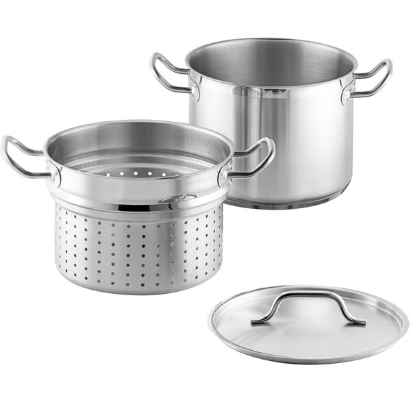Glownary SS1 8 Qt. Stainless Steel Aluminum-Clad Pasta Cooker view 2