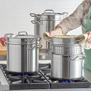 Glownary SS1 8 Qt. Stainless Steel Aluminum-Clad Pasta Cooker view 4