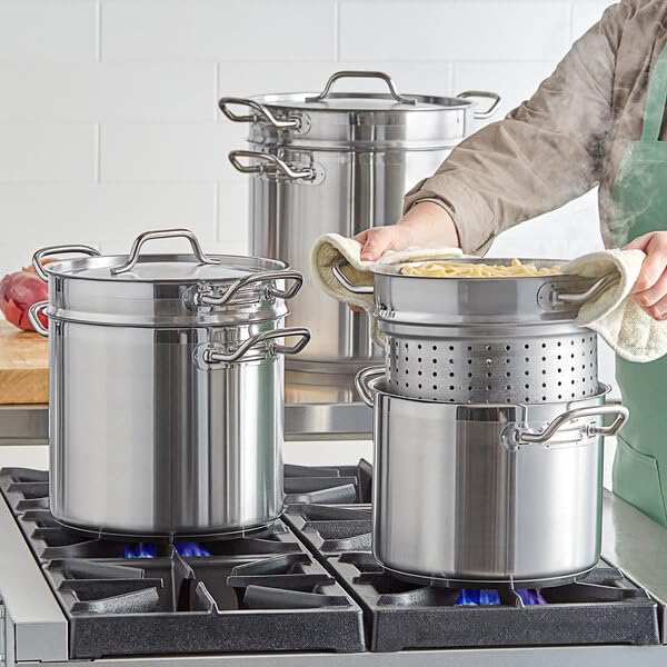 Glownary SS1 8 Qt. Stainless Steel Aluminum-Clad Pasta Cooker view 4