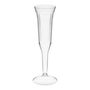 Glownary Clear Plastic Champagne Flute, 5 oz, 96 Count, BPA Free, One-Piece Design, Polystyrene Construction, 8.125 Inches Height