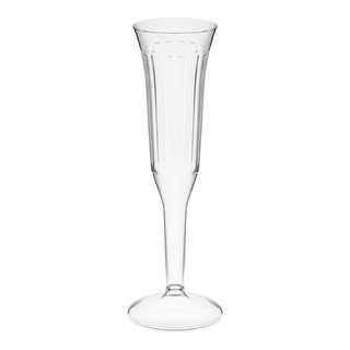 Glownary Clear Plastic Champagne Flute, 5 oz, 96 Count, BPA Free, One-Piece Design, Polystyrene Construction, 8.125 Inches Height