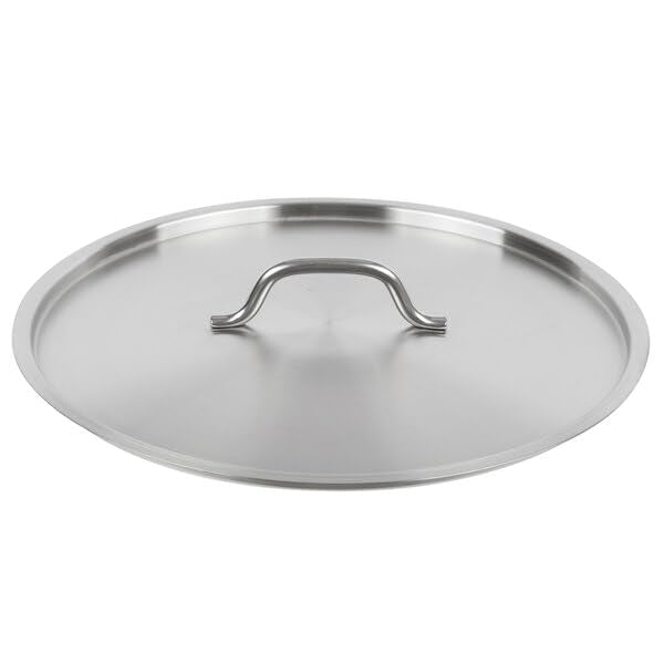 SS1 Series 16 9/16 Inch Stainless Steel Replacement Lid with Handle, Round Shape, 40 Qt Stock Pot Cover, Silver, Commercial Grade, NSF Listed