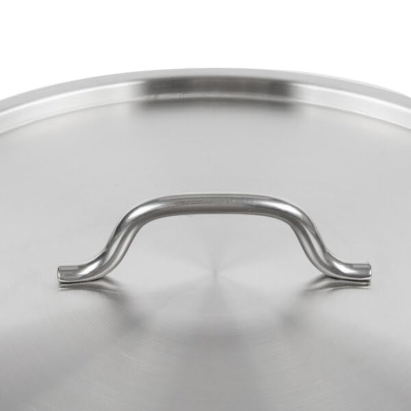 SS1 Series 16 9/16 Inch Stainless Steel Replacement Lid with Handle, Round Shape, 40 Qt Stock Pot Cover, Silver, Commercial Grade, NSF Listed view 4