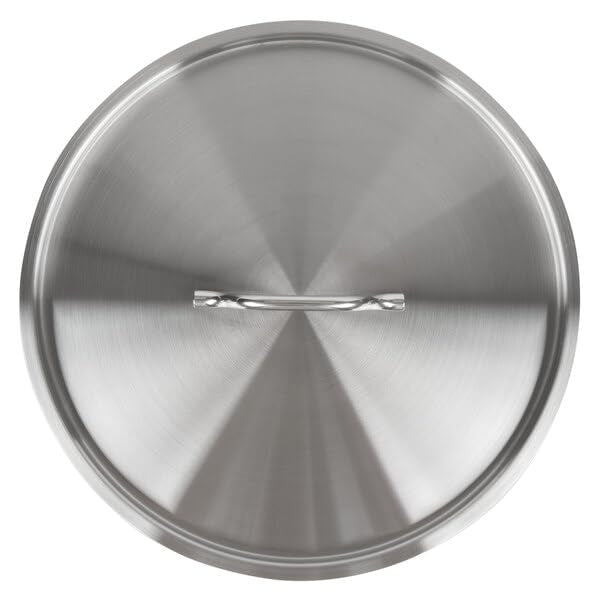 SS1 Series 16 9/16 Inch Stainless Steel Replacement Lid with Handle, Round Shape, 40 Qt Stock Pot Cover, Silver, Commercial Grade, NSF Listed view 5