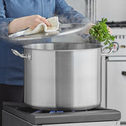 SS1 Series 16 9/16 Inch Stainless Steel Replacement Lid with Handle, Round Shape, 40 Qt Stock Pot Cover, Silver, Commercial Grade, NSF Listed view 7