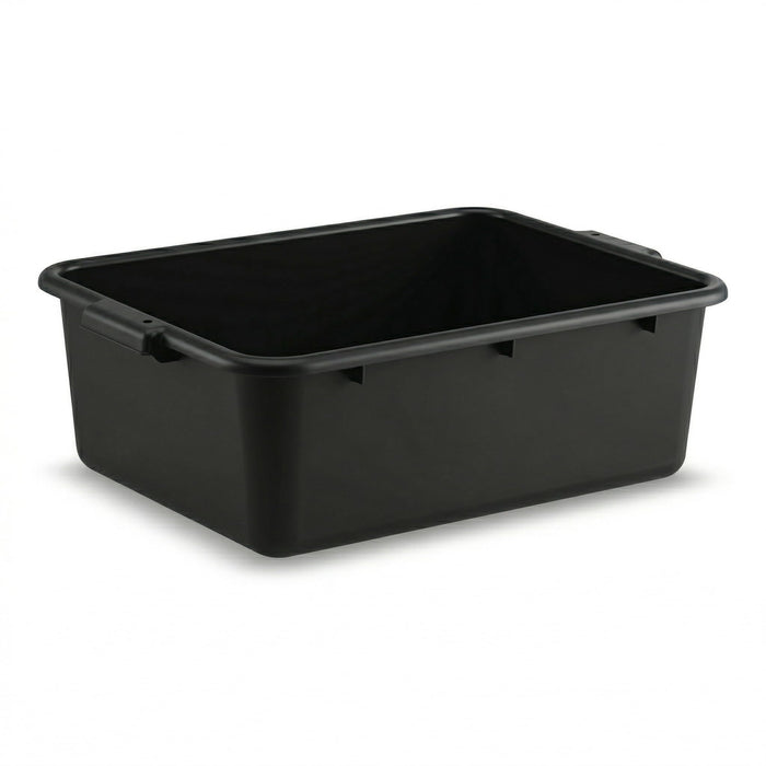 Glownary Commercial Bus Tub, 20 x 15 x 7 Inches, Black Polypropylene, BPA Free, NSF Listed, Stackable, Dishwasher and Freezer Safe, Textured Finish