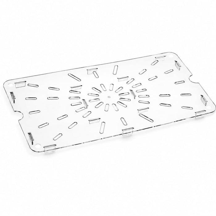 Glownary [6 Pack] Full Size Clear Polycarbonate Drain Tray, 17.75 x 9.875 Inches, Rectangle Shape, Dishwasher Safe, NSF Listed, Temperature Range -40F to 212F