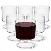 Glownary Heavy Weight Clear Plastic Wine Glass, 2 oz, 1-Piece Design, Round Shape, BPA Free, Polystyrene Construction, 240 per Case