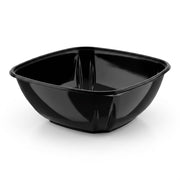 Glownary Black Square Catering Bowl, 320 oz PET Plastic, 14x14x5 Inches, Stackable, BPA Free, Cold Food Serving, 25 per Case