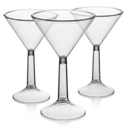Glownary Heavy Weight Clear Plastic 2-Piece Martini Cup, 5.5 oz, Polystyrene, BPA Free, Recyclable, Round Shape, 96 per Case