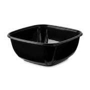 Glownary Black Square Serving Bowl, 160 oz PET Plastic, 10.75 x 10.75 x 4.5 Inches, Stackable, BPA Free, Cold Food Use, 50 per Case