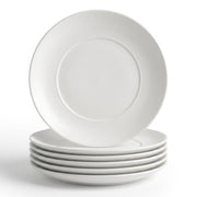 Glownary Coupe White Round Plastic Dinner Plates, 10 Inch, BPA Free, Disposable, 120 Count, for Events and Weddings