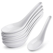 Glownary White Plastic Asian Soup Spoon, 5.5 Inch, BPA Free, Recyclable, 200 per Case, Petite Style for Catering and Events