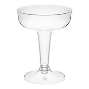 Glownary Clear Plastic 2-Piece Champagne Glass, 4 oz, Polystyrene, Round Base, BPA Free, 360 per Case
