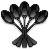 Glownary Black Plastic Tasting Spoons, 4 Inch, Heavy Weight Polystyrene, Mini Style, BPA Free, 500 per Case