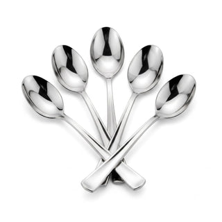 Glownary Classic Heavy Weight Silver Plastic Teaspoons, 6 3/4 Inches, Metallic Finish, 600 Count per Case