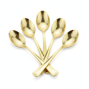 Glownary Classic Gold Plastic Teaspoons, Heavy Weight, 6 3/4 Inches, 400 Count per Case, Disposable Flatware for Weddings and Events