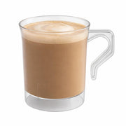 Glownary Clear Plastic Coffee Mug, 8 oz, BPA Free, Polystyrene Construction, 192 Count Case, Recyclable