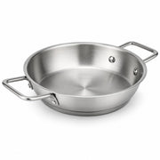 Glownary SS1 Series 9.5-Inch Stainless Steel Fry Pan with Aluminum-Clad Bottom, Dual Riveted Handles, Commercial Grade, Induction Ready, NSF Listed, 450°F Heat Safe