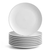 Glownary White Round Plastic Coupe Plates, 6 Inch, 150 Count, BPA Free, Disposable, for Events and Weddings