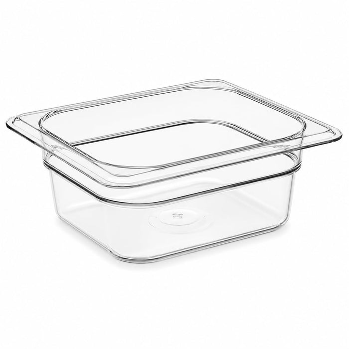 Glownary 1/6 Size Clear Polycarbonate Food Pan, NSF Listed, Stackable, 6.75 x 6.38 x 2.5 Inches, Freezer and Dishwasher Safe, Commercial Kitchen Storage Container