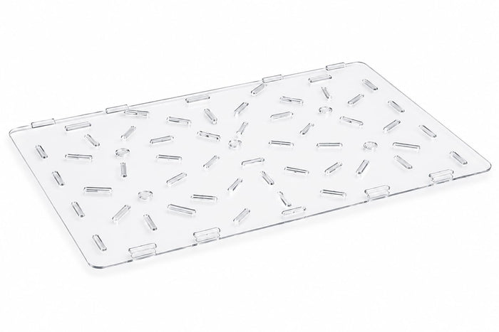 Glownary 26 x 18 Inch Clear Polycarbonate Food Box Drain Tray, Commercial Grade, NSF Listed, Rectangle Shape, Dishwasher Safe, Temperature Resistant -40 to 212°F