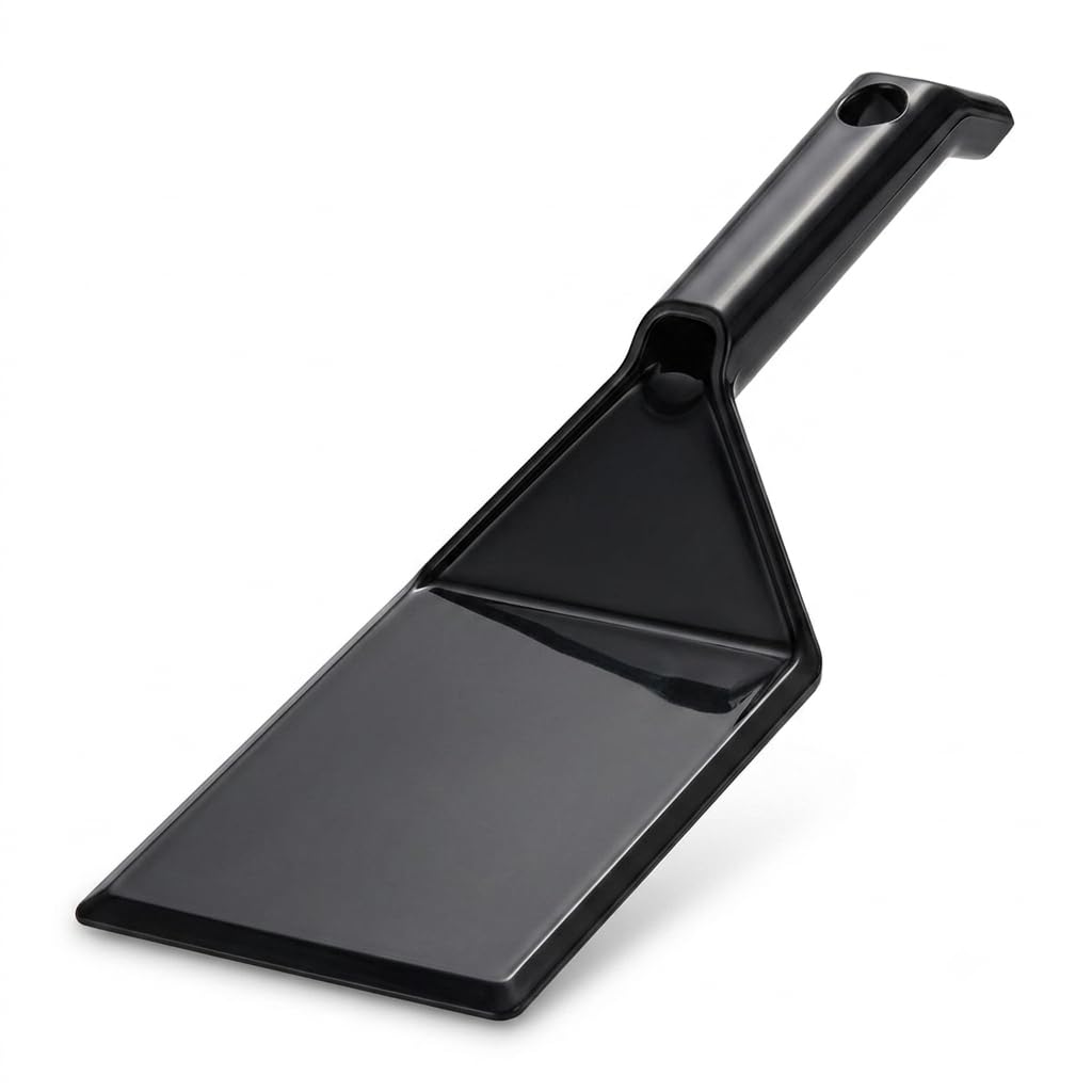 Glownary Black Disposable Spatula, 10 Inch, Polystyrene, 48 Per Case, with Hanging Hole, for Catering and Buffets