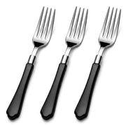 Glownary Empire Heavy Weight Plastic Fork, 7 Inch, Silver with Black Handle, 480 per Case, Disposable Flatware for Weddings and Catered Events