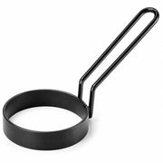 4-Inch Non-Stick Steel Egg Ring with Gray Coated Handle, Dishwasher Safe, Round Shape for Cooking Perfect Eggs, Pancakes, and Sliders