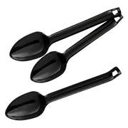Glownary Black Plastic Disposable Serving Spoons, 12 Inch Length, 72 Count per Case, Long Handle Design for Parties and Events