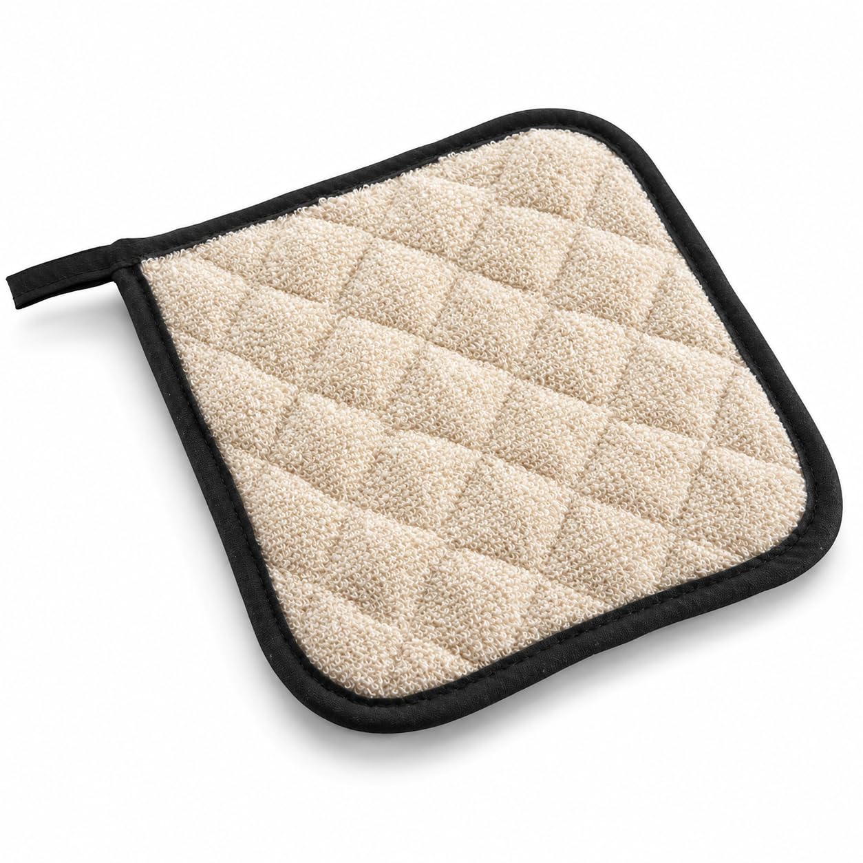 SafeMitt Terry Cloth Pot Holders, 8 x 8 Inch, Beige, Heat Protection Up to 450°F, Pack of 12, Made in USA