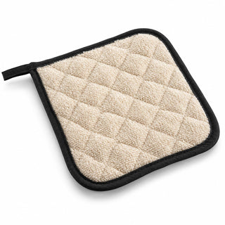 SafeMitt Terry Cloth Pot Holders, 8 x 8 Inch, Beige, Heat Protection Up to 450°F, Pack of 12, Made in USA