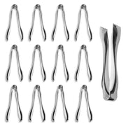 Glownary Silver Plastic Disposable Tongs, 6 Inch, Serrated with Ridged Ends, Sturdy Construction for Events and Parties, 72 per Case