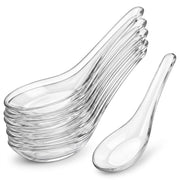 Glownary Clear Plastic Asian Soup Spoon, 5.5 Inch Length, BPA Free, Recyclable, 200 Count Case, for Hors d'oeuvres, Sushi and Desserts