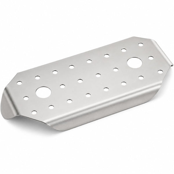 1/4 Size Stainless Steel Steam Table Pan False Bottom, 8.75x4.06x0.75 Inches, NSF Listed, Perforated Rectangle with Finger Hole, Silver, Dishwasher Safe