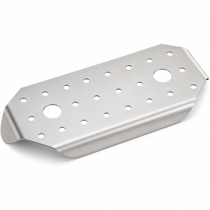 1/4 Size Stainless Steel Steam Table Pan False Bottom, 8.75x4.06x0.75 Inches, NSF Listed, Perforated Rectangle with Finger Hole, Silver, Dishwasher Safe