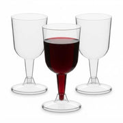 Glownary 5 oz Clear Plastic Wine Goblet, 2-Piece Design, Polystyrene Construction, BPA Free, 4.7 Inch Height, 360 per Case