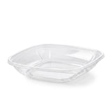 Glownary Square Serving Bowl, 24 oz, Clear PET Plastic, 7.5 x 7.5 x 1.625 Inches, Stackable, BPA Free, Cold Food Use, 300 per Case