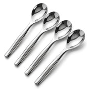 Glownary Silver Plastic Serving Spoons, 10 Inch Heavy Weight, Disposable with Comfortable Grip, 72 per Case
