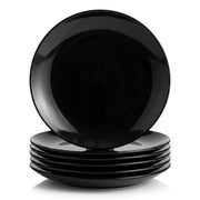 Glownary Coupe Black Round Plastic Dinner Plates, 10 Inch, BPA Free, Recyclable, 120 Count, for Events and Weddings