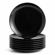 Glownary Coupe Round Plastic Plates, 6 Inch, Black, 150 Count, BPA Free, Disposable, for Events and Weddings