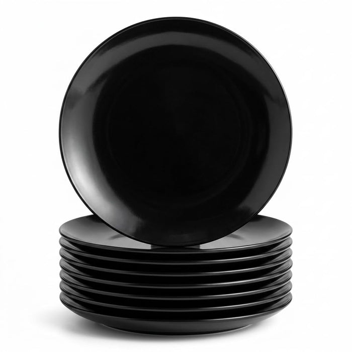 Glownary Coupe Round Plastic Plates, 6 Inch, Black, 150 Count, BPA Free, Disposable, for Events and Weddings