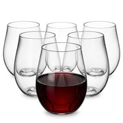 Glownary Heavy Weight Plastic Stemless Wine Glass, 20 oz, Clear PET, 4.5 Inch Height, BPA Free, Hand Wash, 64 per Case