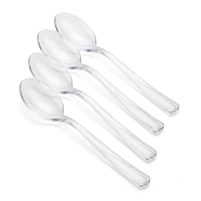 Glownary Clear Plastic Tasting Spoons, 5 Inch Length, Heavy Weight, BPA Free, Recyclable, 500 per Box