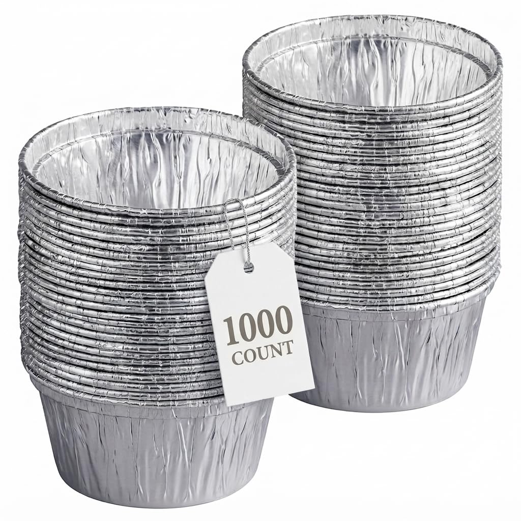 Aluminum Foil Ramekin Cups, 4 oz, Round, 1000/Case, 3.5 inch Diameter, Silver