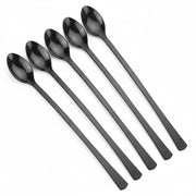 Glownary Black Plastic Tasting Spoons, 6 Inch, Heavy Weight, BPA Free, Recyclable, 400 per Box