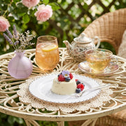 Glownary 7.5 Inch White Plastic Plate with Silver Beaded Rim, Round Disposable Salad Plate for Weddings, Parties, and Catering, BPA Free, 120 Count view 2