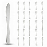 Glownary Classic Heavy Weight Silver Plastic Knives, 7 3/4 Inches, 50 Pack, Disposable Flatware for Weddings and Parties